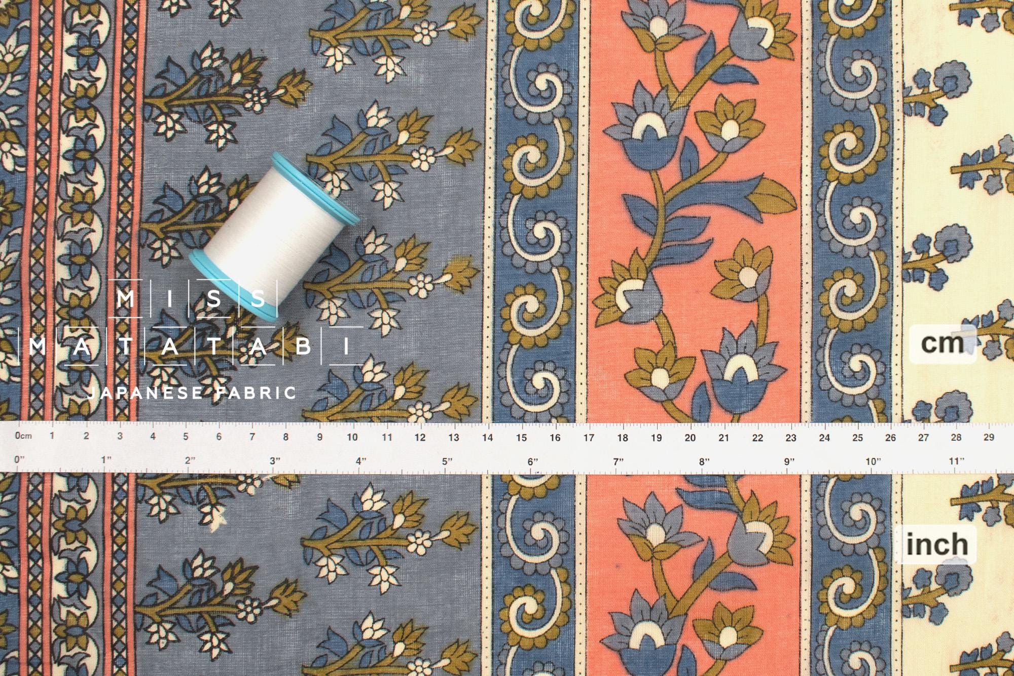 Hand Printed Indian Cotton Voile - A1 - 50cm