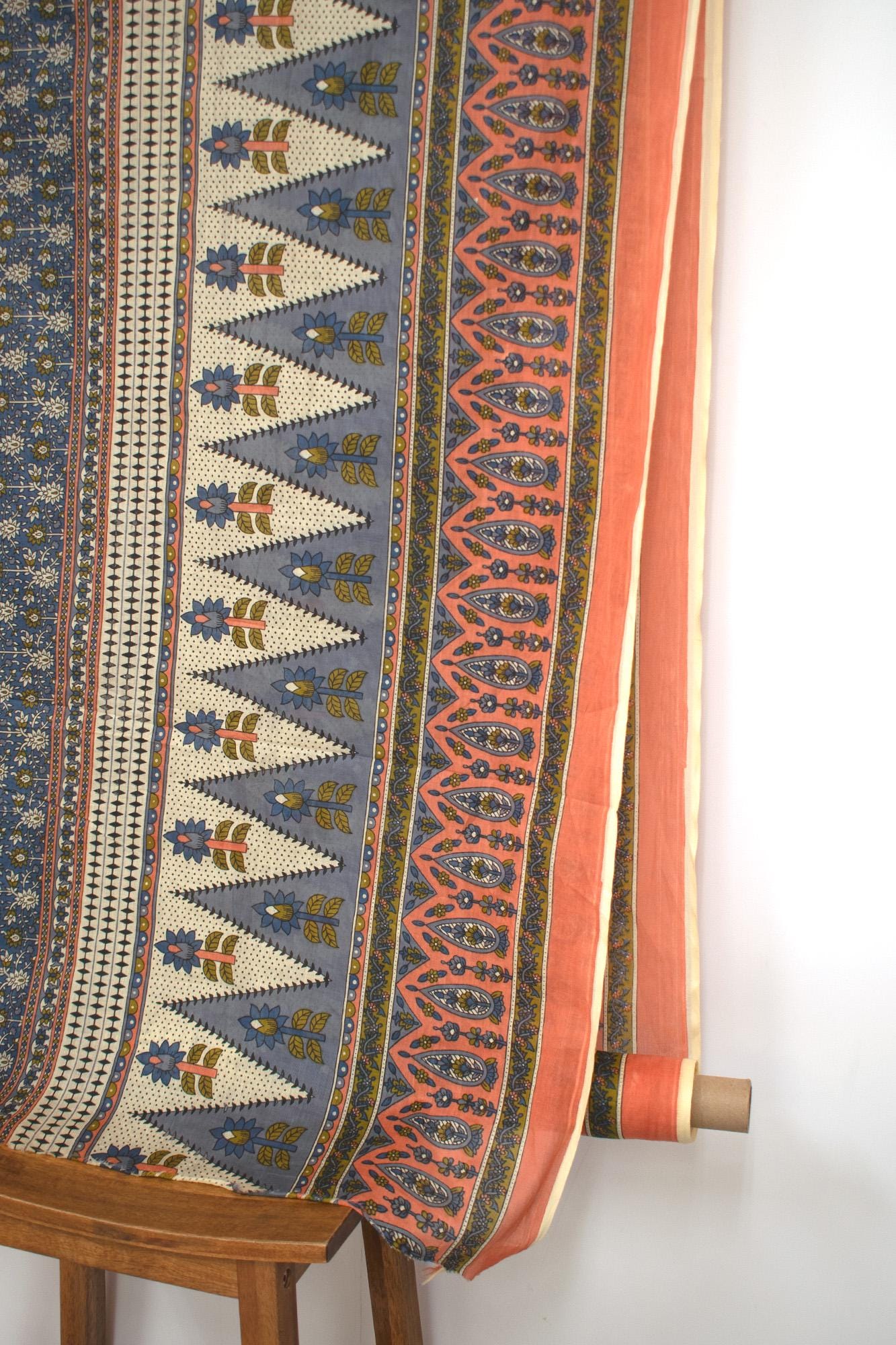 Hand Printed Indian Cotton Voile - A1 - 50cm
