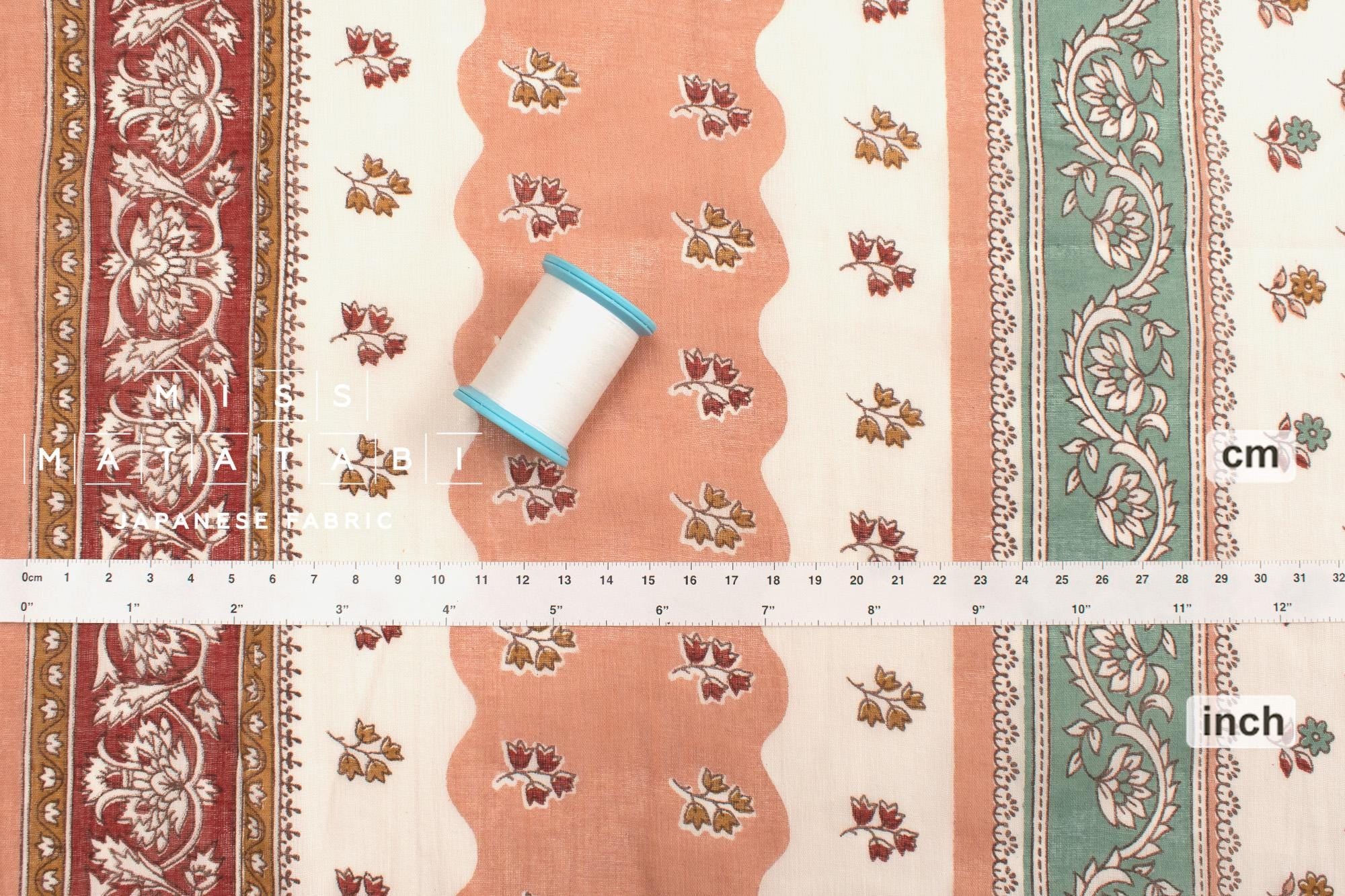 Hand Printed Indian Cotton Voile - B1 - 50cm