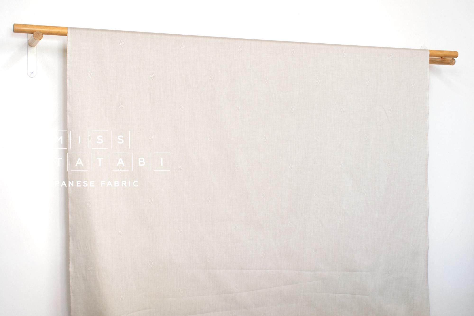 DEADSTOCK Japanese Fabric Jacquard Cherries - greige - 50cm