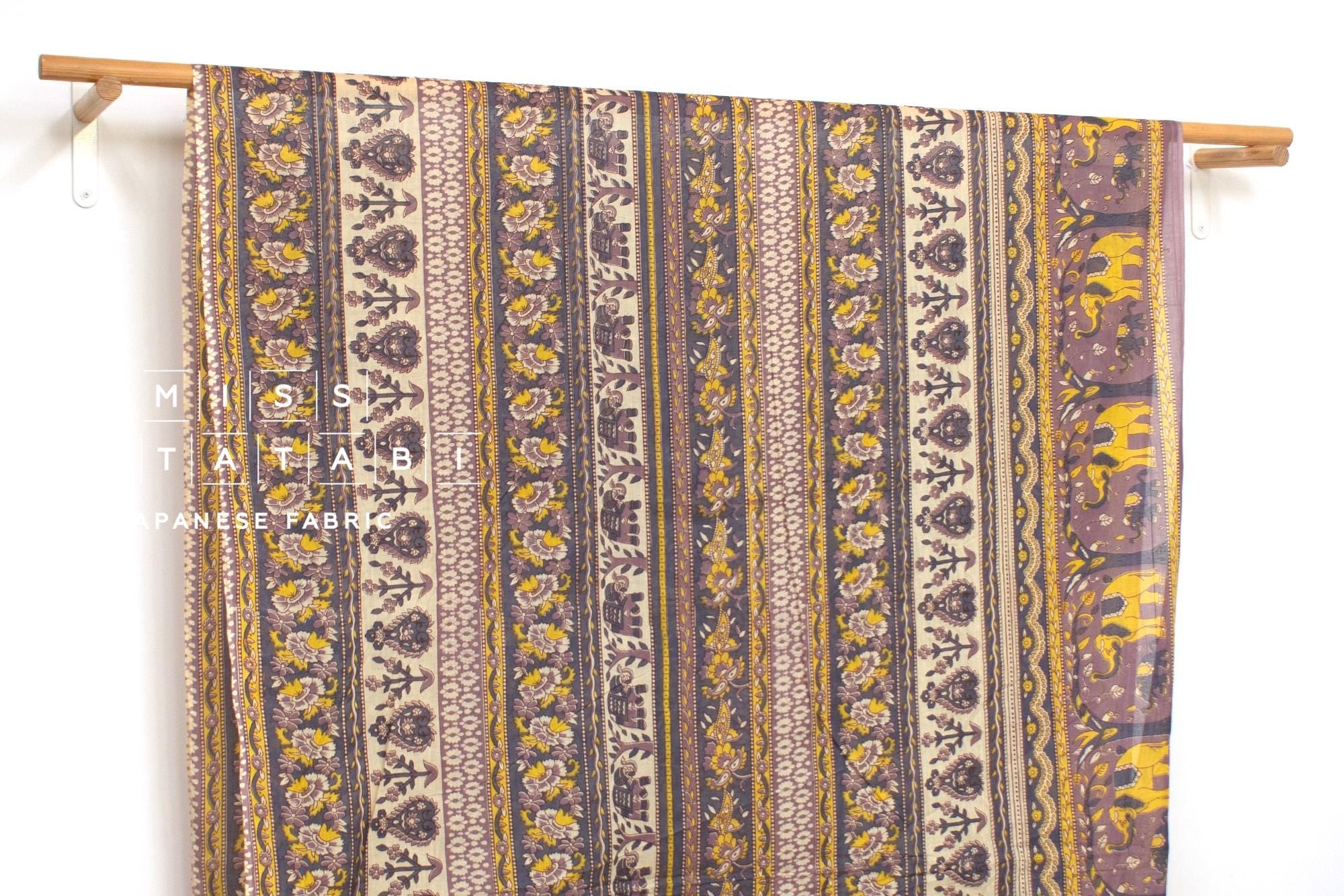 Hand Printed Indian Cotton Voile - C2 - 50cm