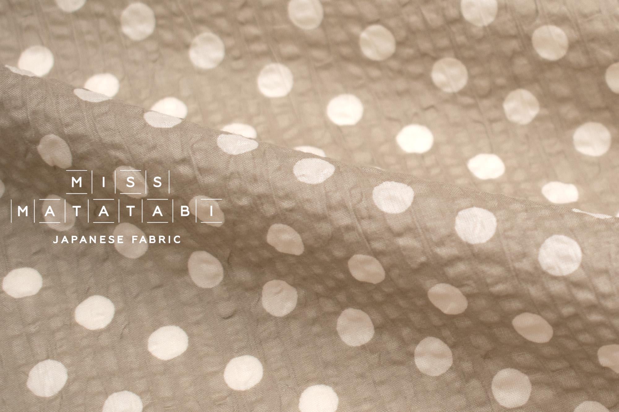 DEADSTOCK Japanese Fabric Dotty Ripple - taupe - 50cm