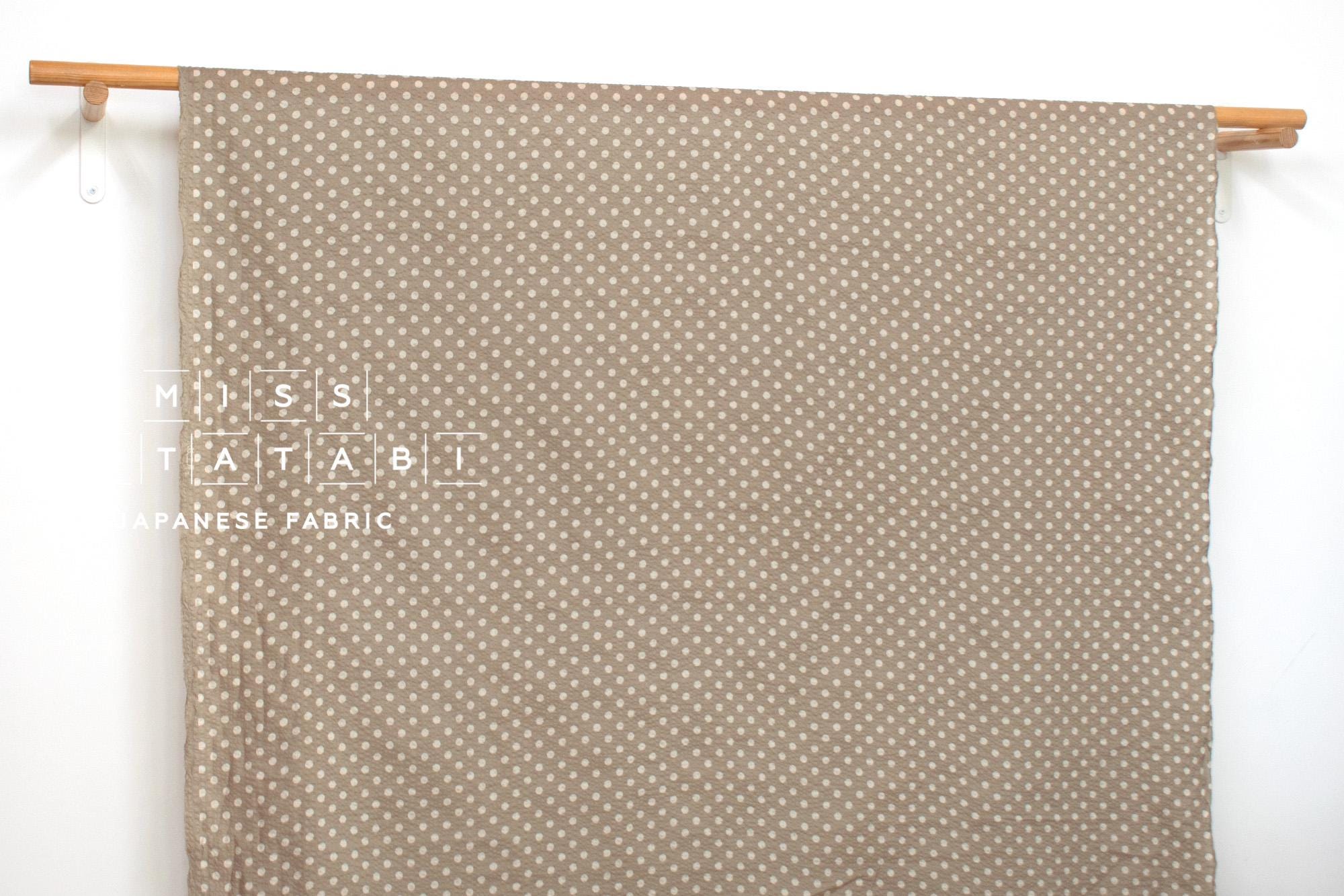 DEADSTOCK Japanese Fabric Dotty Ripple - taupe - 50cm