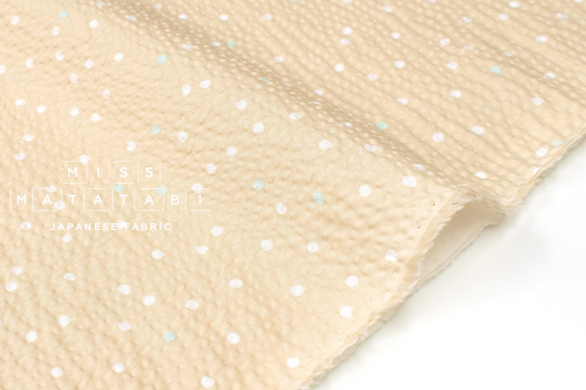 Japanese Fabric Multi Dots Ripple - sand - 50cm