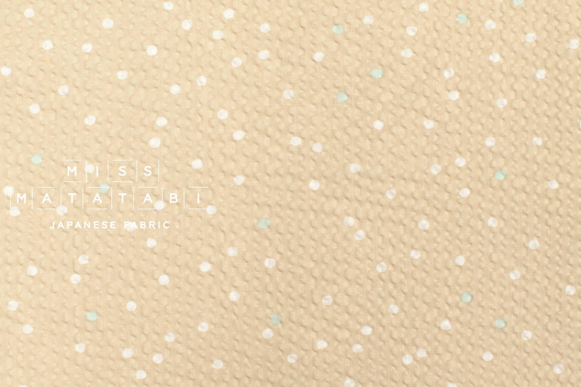 Japanese Fabric Multi Dots Ripple - sand - 50cm