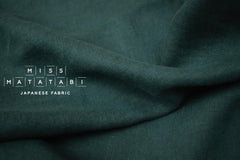 DEADSTOCK Japanese Fabric Shokunin Collection Orihimedaki Washed Linen - forest green - 50cm