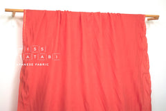 DEADSTOCK Japanese Fabric Shokunin Collection Orihimedaki Washed Linen - coral - 50cm