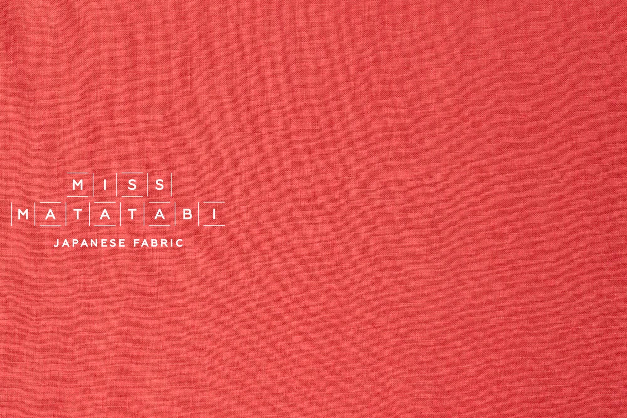 DEADSTOCK Japanese Fabric Shokunin Collection Orihimedaki Washed Linen - coral - 50cm