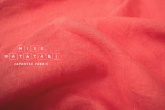 DEADSTOCK Japanese Fabric Shokunin Collection Orihimedaki Washed Linen - coral - 50cm
