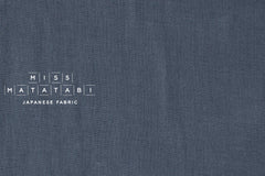 DEADSTOCK Japanese Fabric Shokunin Collection Orihimedaki Washed Linen - blue charcoal - 50cm