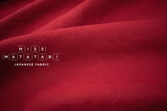 DEADSTOCK Japanese Fabric Shokunin Collection Orihimedaki Washed Linen - red - 50cm