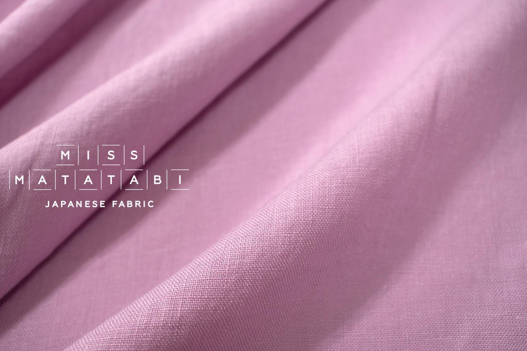 DEADSTOCK Japanese Fabric Shokunin Collection Orihimedaki Washed Linen - lilac - 50cm