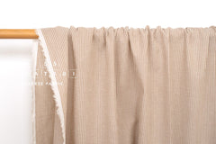 Japanese Fabric Yarn Dyed Shijira Seersucker Small Stripes - milk tea - 50cm
