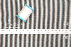 Japanese Fabric Yarn Dyed Shijira Seersucker Small Stripes - black - 50cm