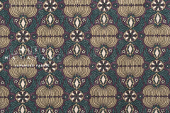 Japanese Fabric Sopo Retro Vintage - teal, purple - 50cm