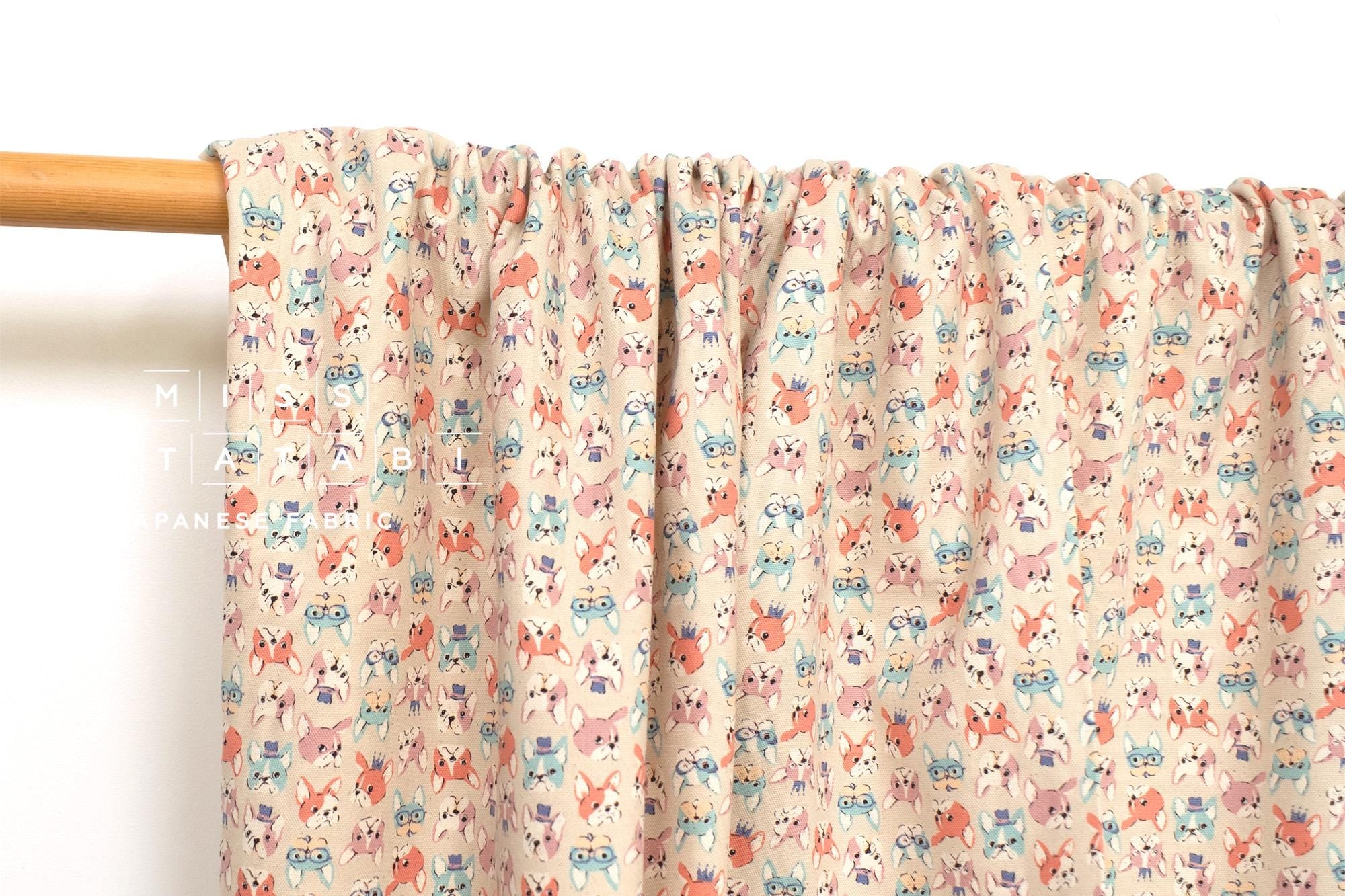 Japanese Fabric Frenchie - pastels - 50cm