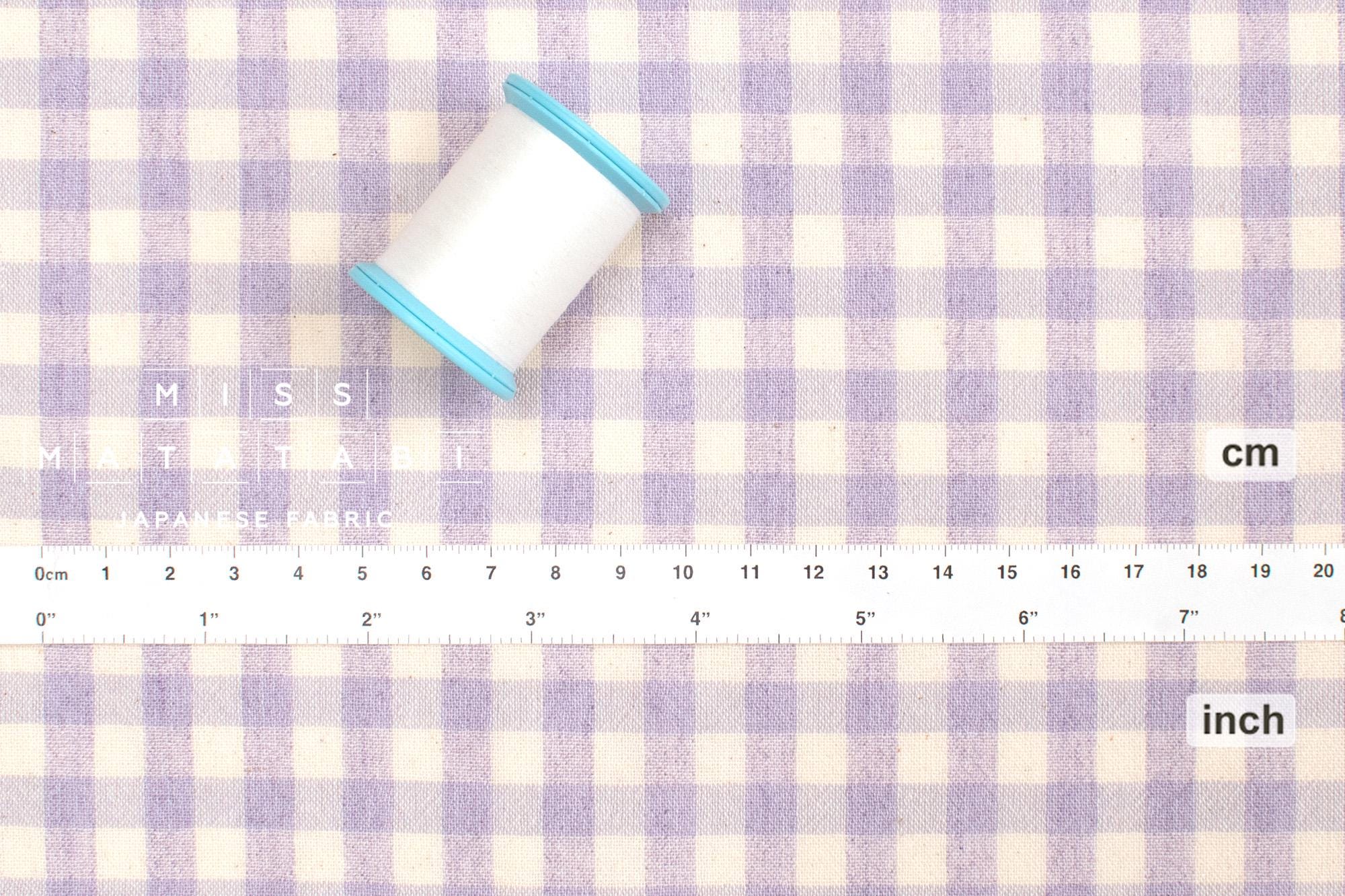 Japanese Fabric Yarn-Dyed Murazome Gingham Check - lavender - 50cm