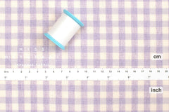 Japanese Fabric Yarn-Dyed Murazome Gingham Check - lavender - 50cm