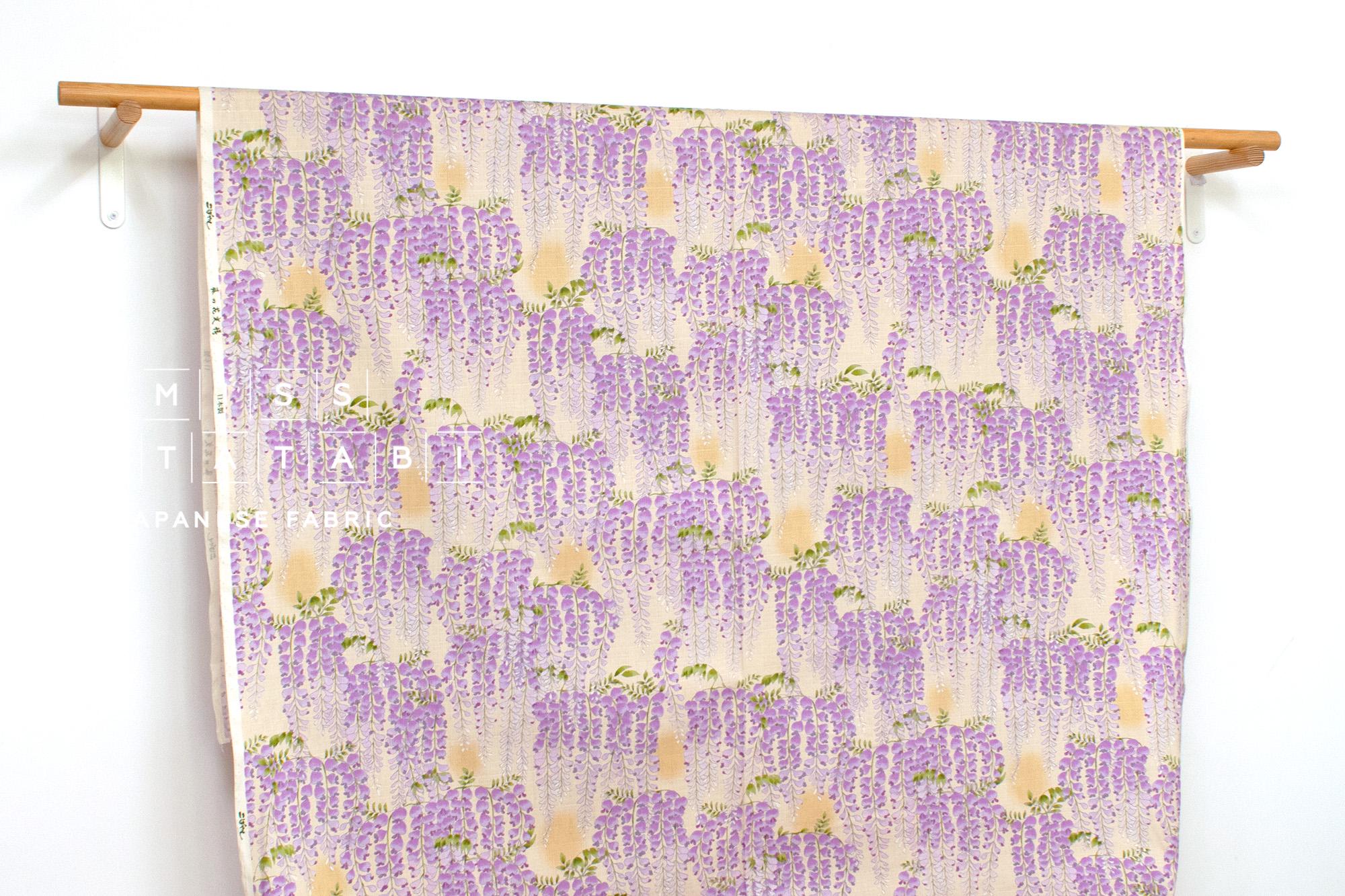 Japanese Fabric Fuji Wisteria Watercolor - beige - 50cm