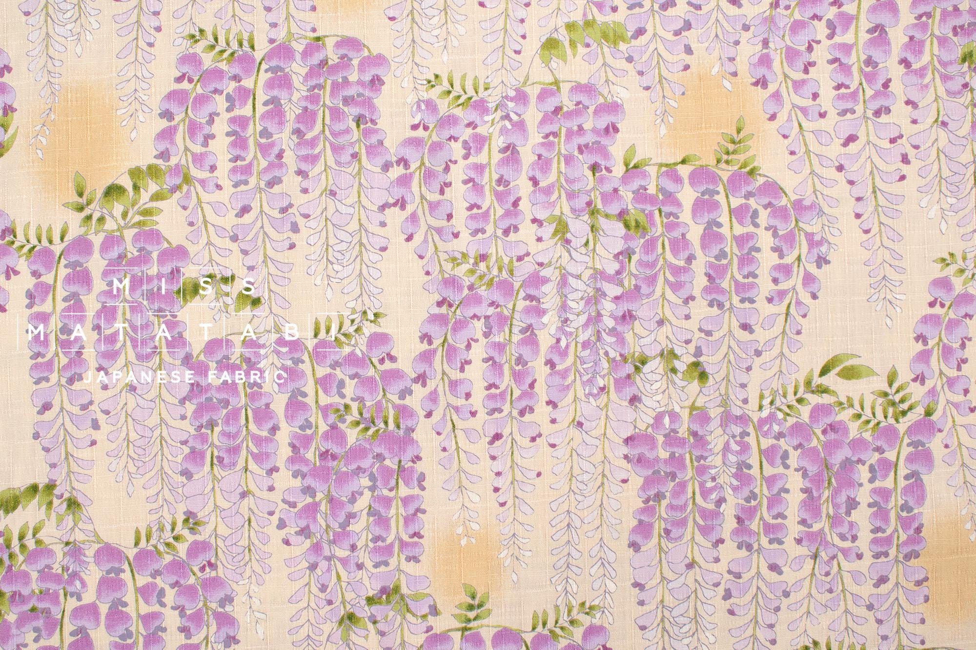 Japanese Fabric Fuji Wisteria Watercolor - beige - 50cm