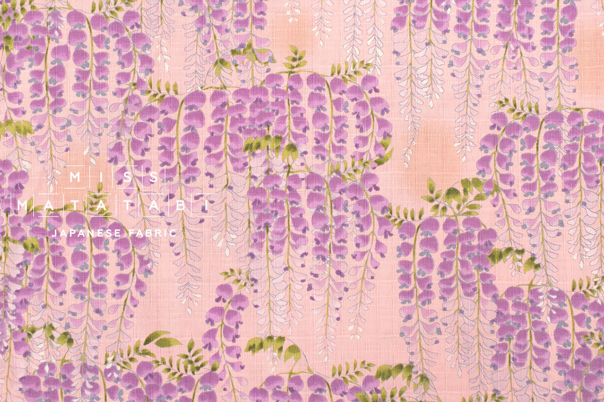 Japanese Fabric Fuji Wisteria Watercolor - pink - 50cm