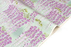 Japanese Fabric Fuji Wisteria Watercolor - green - 50cm