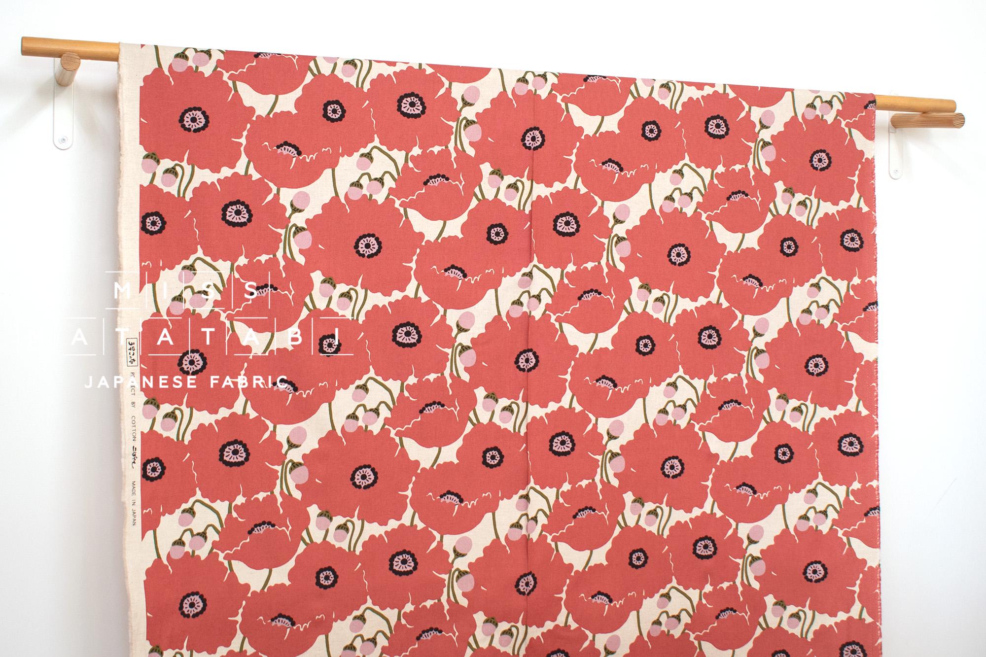Japanese Fabric Poppies - pink - 50cm