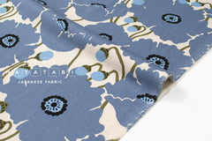 Japanese Fabric Poppies - blue - 50cm