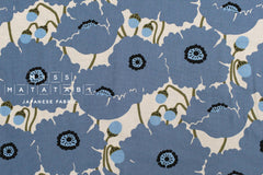 Japanese Fabric Poppies - blue - 50cm