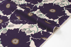 Japanese Fabric Poppies - purple - 50cm