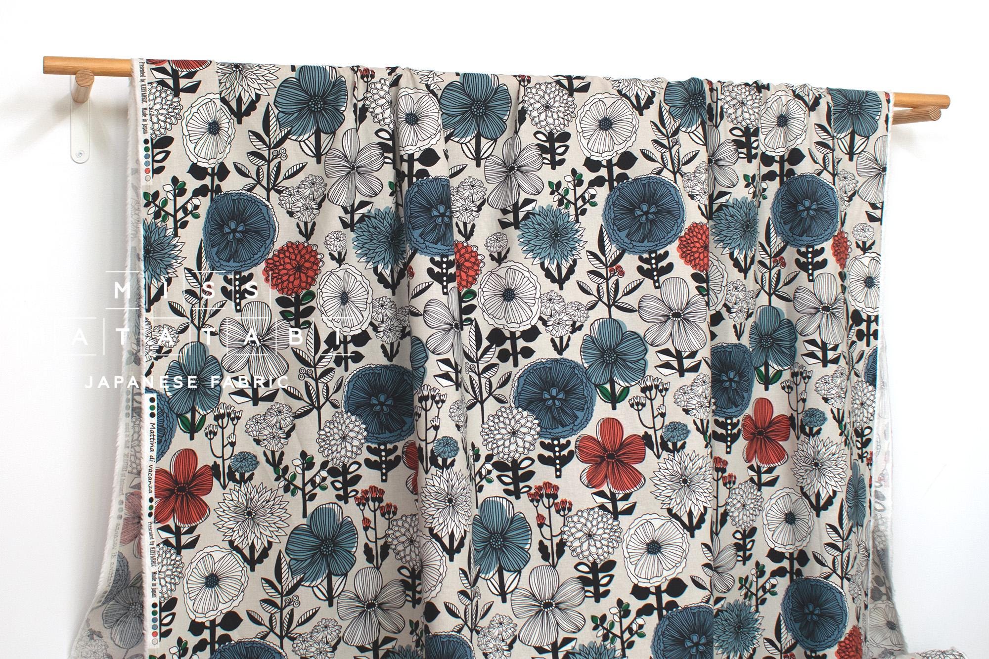 DEADSTOCK Japanese Fabric Mattina Di Vacanza Isla Floral II - A - 50cm