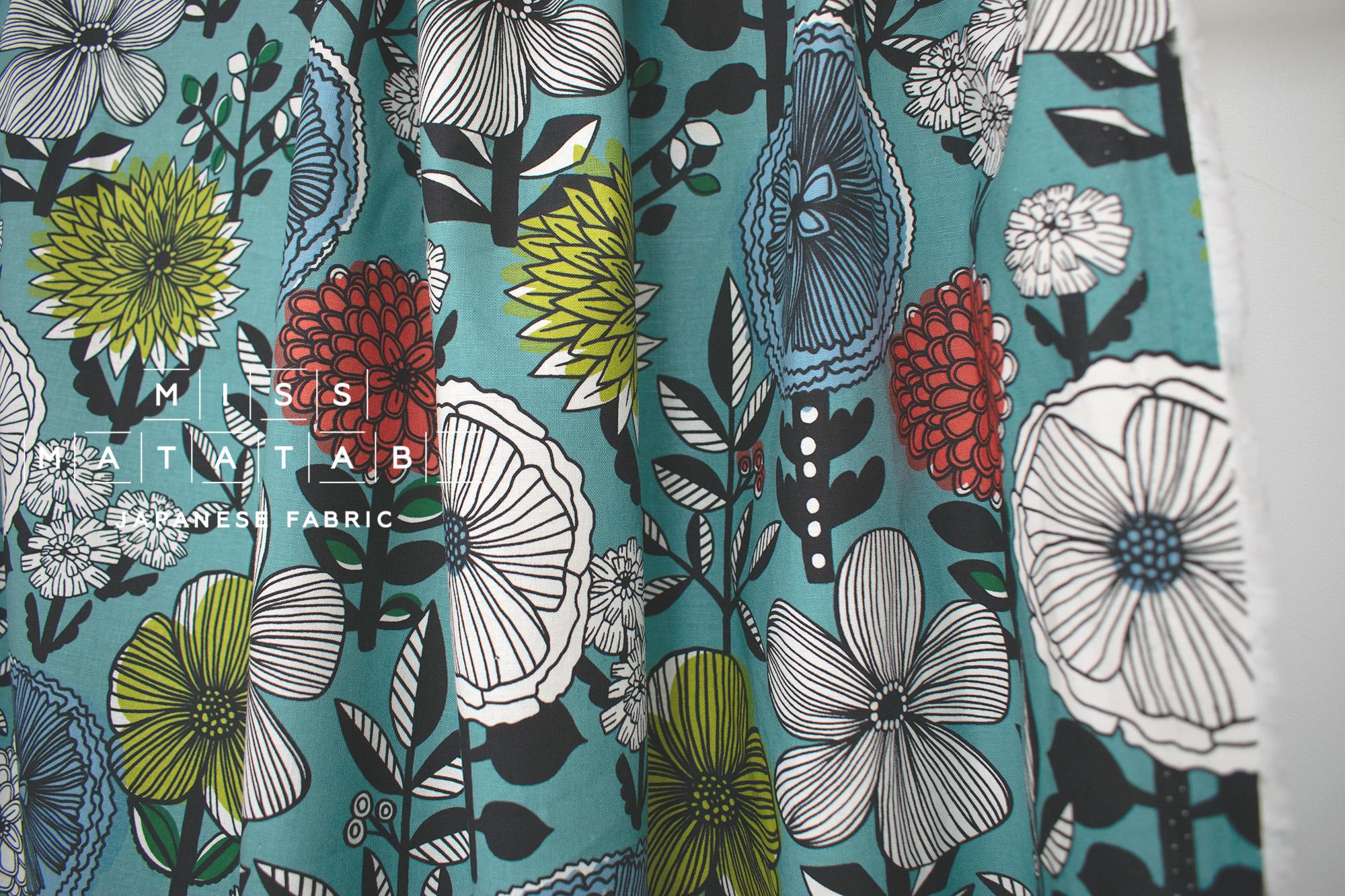 DEADSTOCK Japanese Fabric Mattina Di Vacanza Isla Floral II - B - 50cm