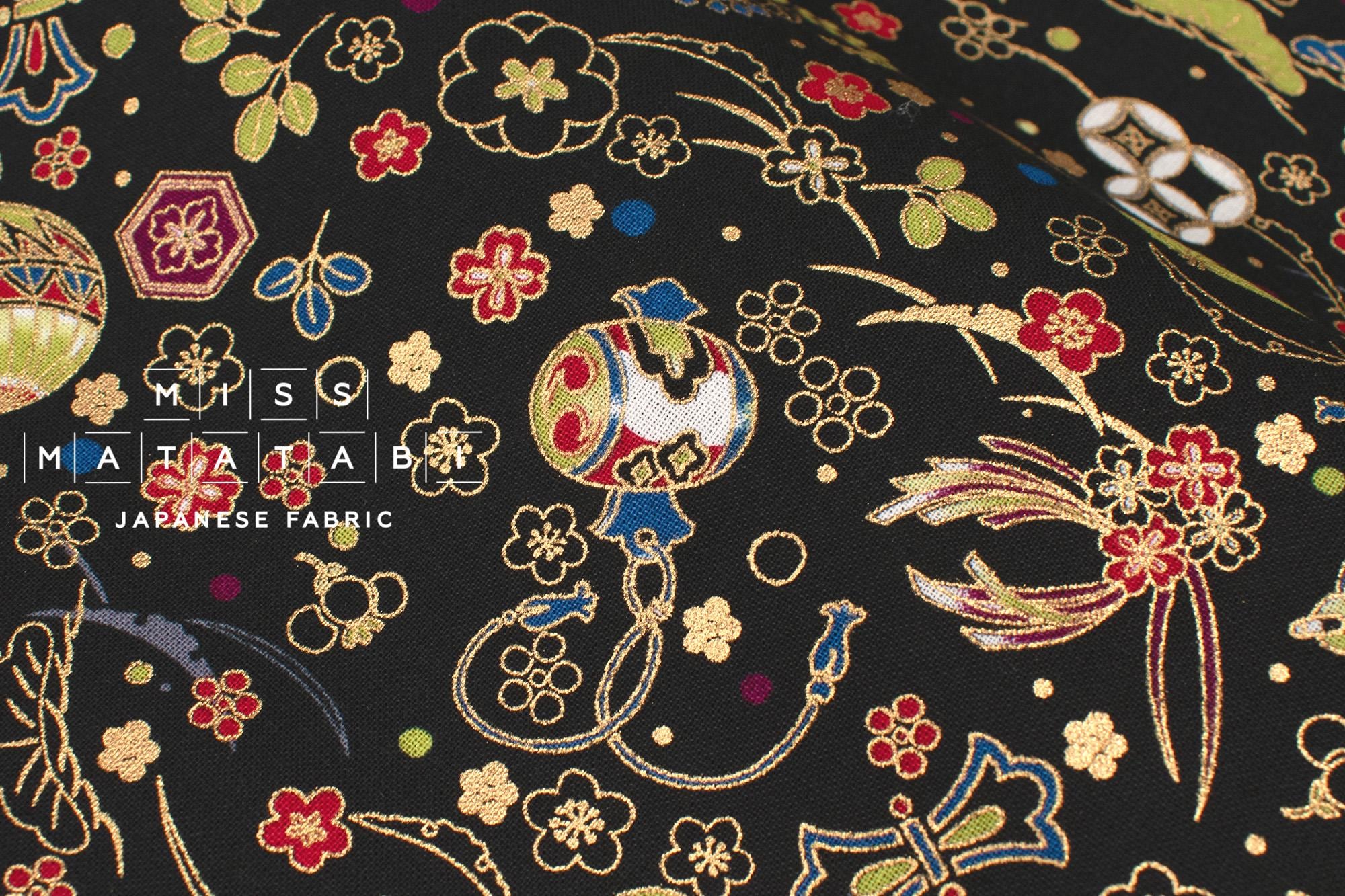 Japanese Fabric Traditional Series - 80 A black - 50cm