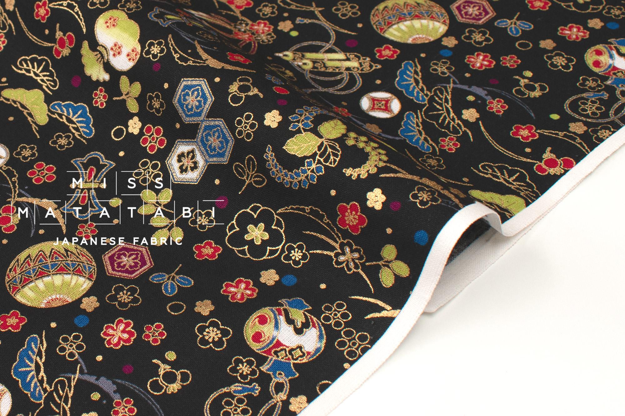 Japanese Fabric Traditional Series - 80 A black - 50cm