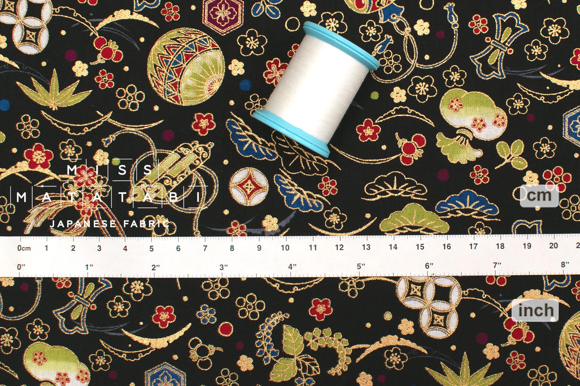 Japanese Fabric Traditional Series - 80 A black - 50cm