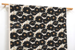 Japanese Fabric Poppies - black - 50cm