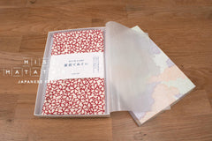 Shokunin Collection Hand-printed Chusen Japanese Tenugui Fabric - Hanaigata Sakura 15 red - panel