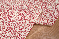 Shokunin Collection Hand-printed Chusen Japanese Tenugui Fabric - Hanaigata Sakura 15 red - panel