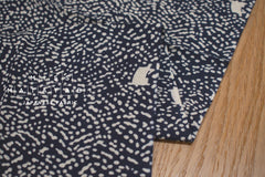Shokunin Collection Hand-printed Chusen Japanese Tenugui Fabric - Sailboat 17 dark navy blue - panel