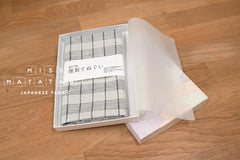 Shokunin Collection Hand-printed Chusen Japanese Tenugui Fabric - Bamboo Lattice 24 grey - panel
