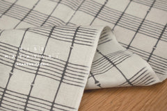 Shokunin Collection Hand-printed Chusen Japanese Tenugui Fabric - Bamboo Lattice 24 grey - panel