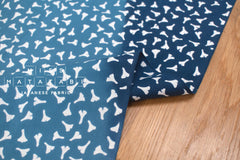 Shokunin Collection Hand-printed Chusen Japanese Tenugui Fabric - Ginkgo 29 blue - panel