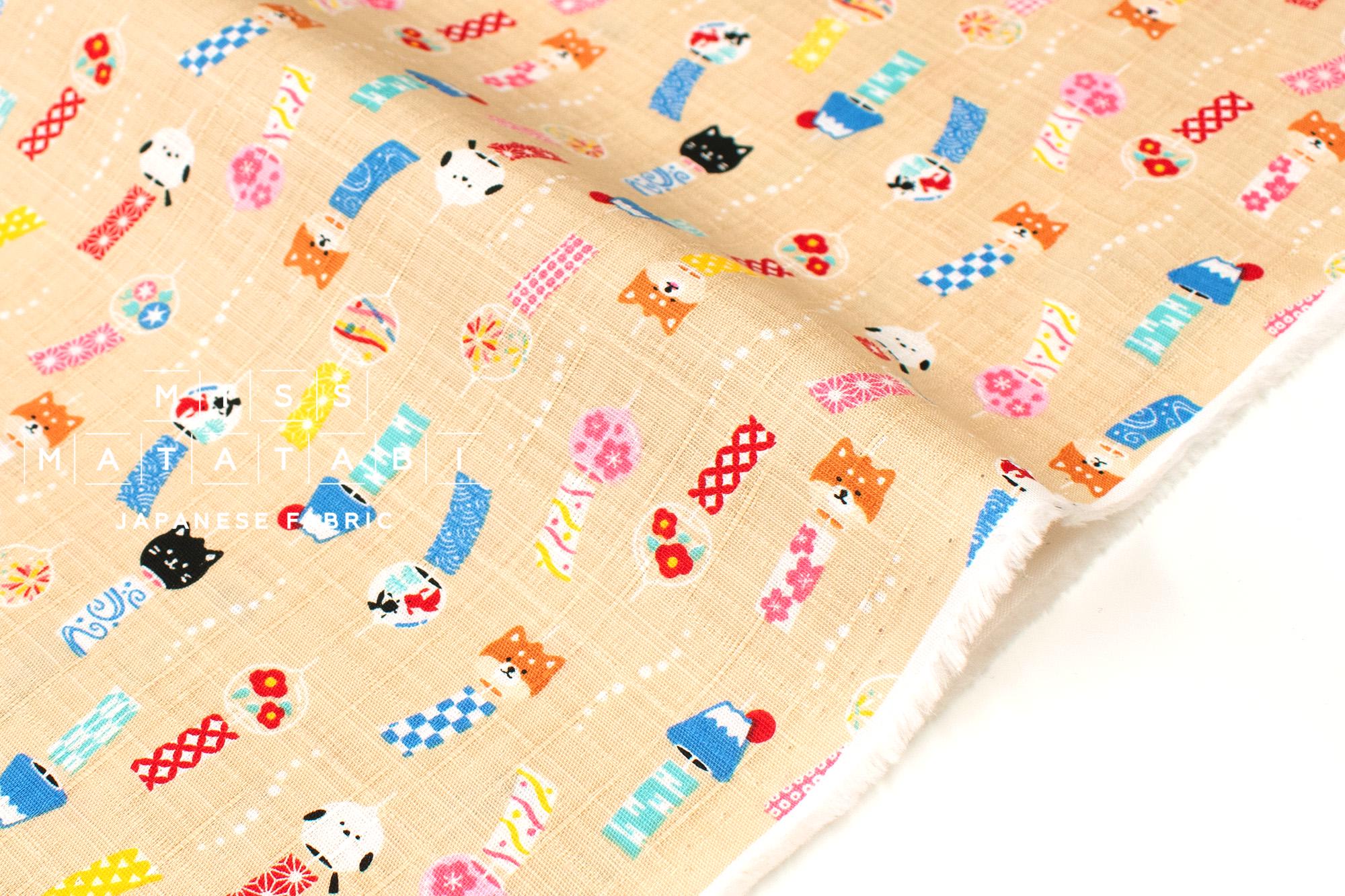 Japanese Fabric Windchimes - milk tea - 50cm