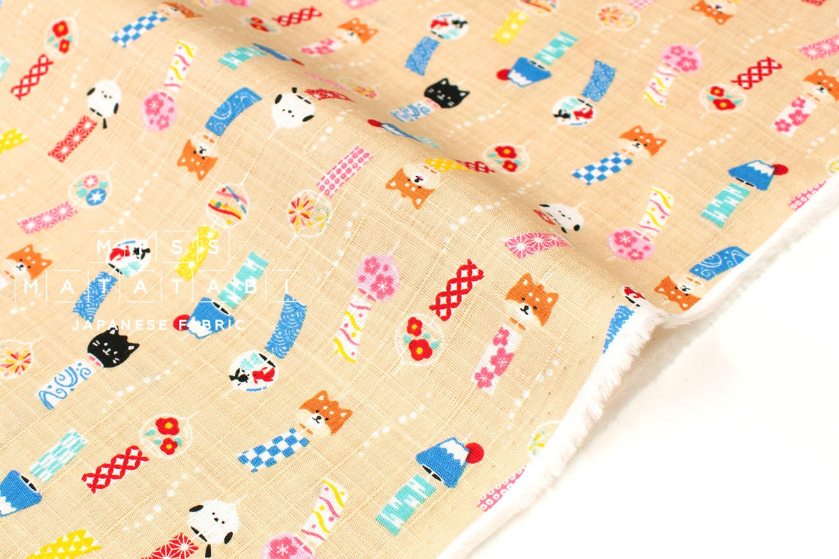 Japanese Fabric Windchimes - milk tea - 50cm