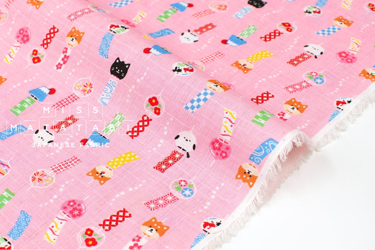 Japanese Fabric Windchimes - pink - 50cm