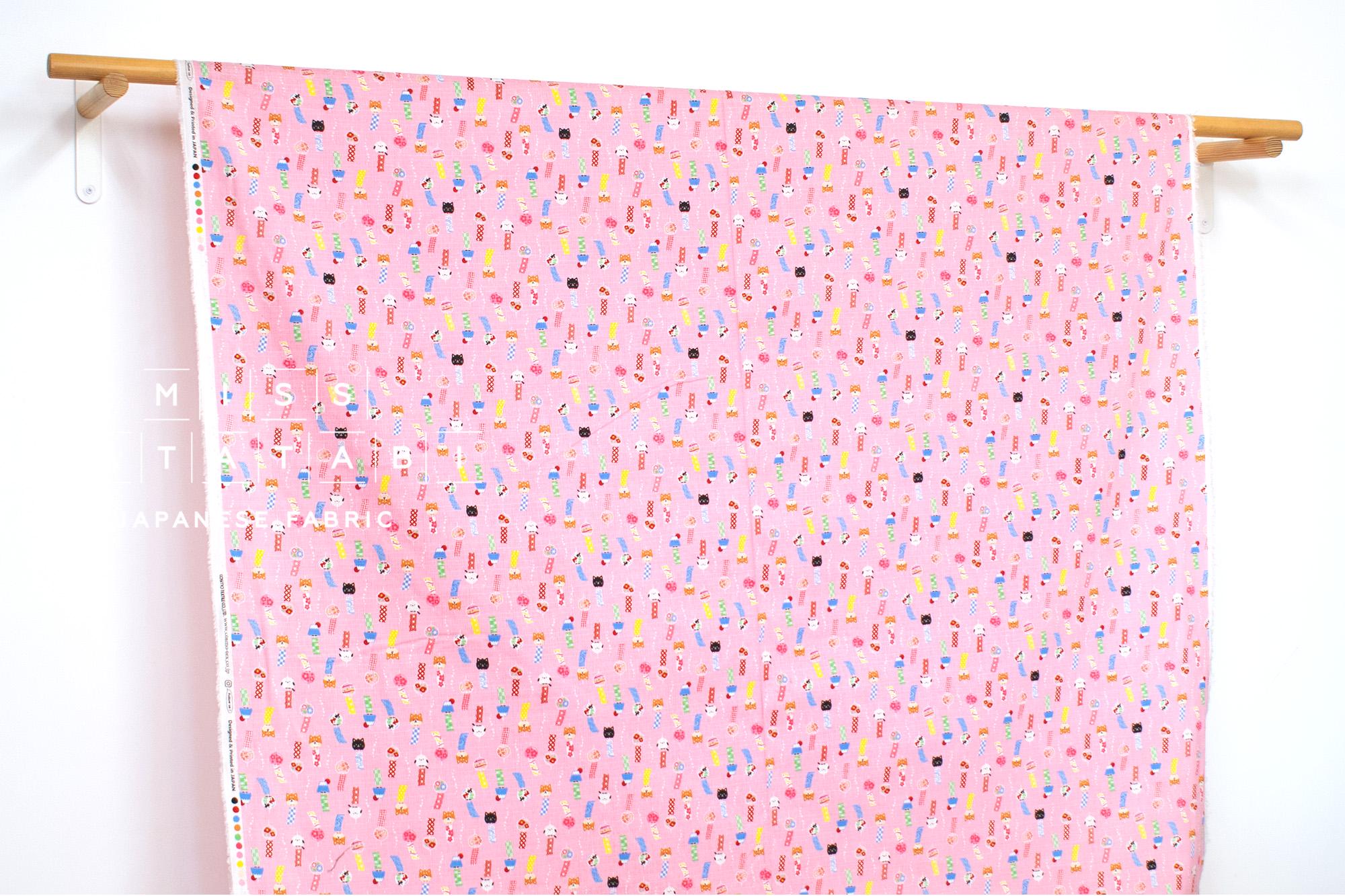 Japanese Fabric Windchimes - pink - 50cm
