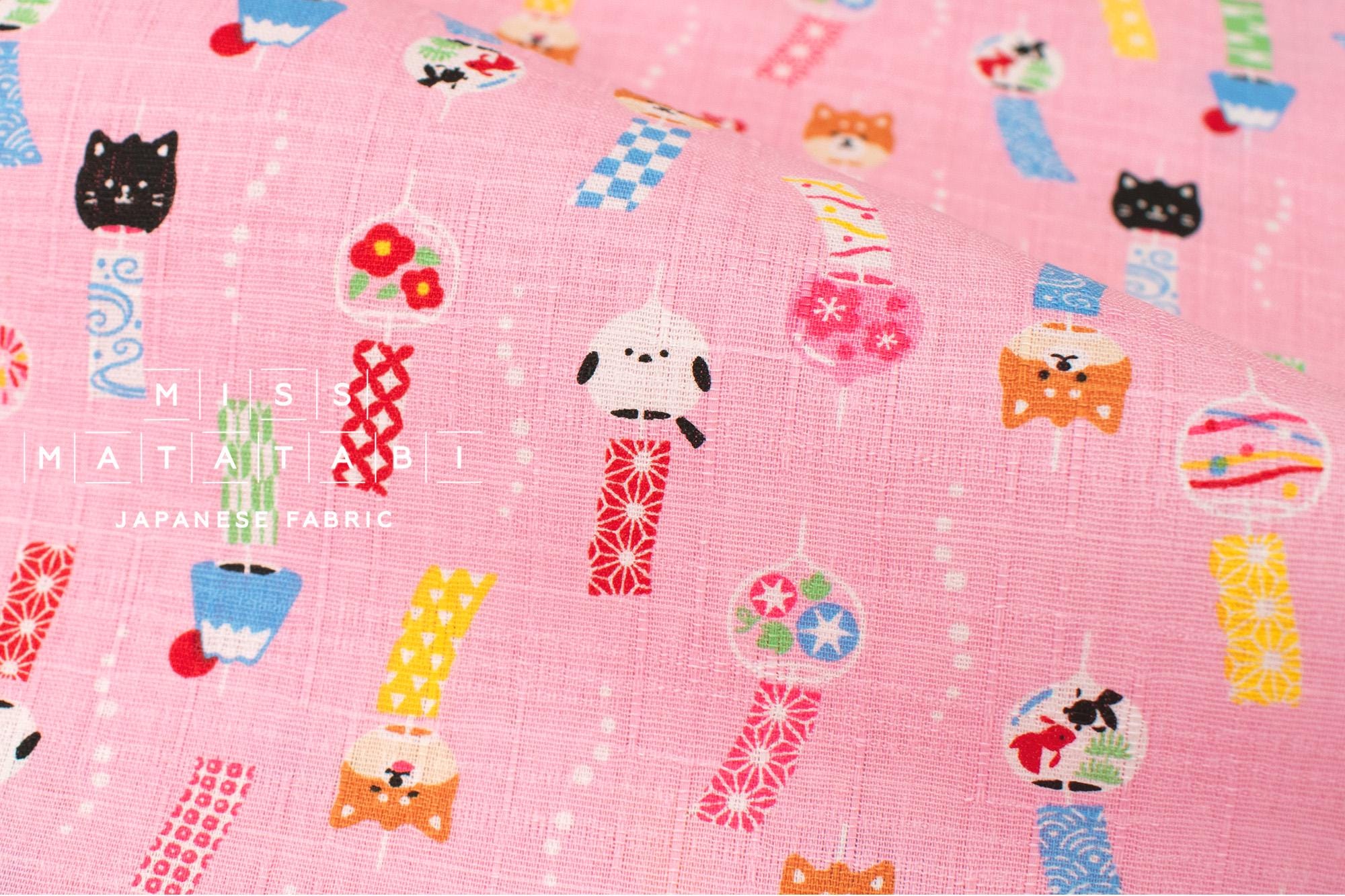 Japanese Fabric Windchimes - pink - 50cm