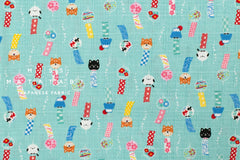 Japanese Fabric Windchimes - mint - 50cm