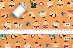 Japanese Fabric Little Sumo Wrestlers - clay - 50cm
