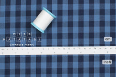 DEADSTOCK Japanese Fabric Yarn-dyed Linen Blend Shirting - blue - 50cm